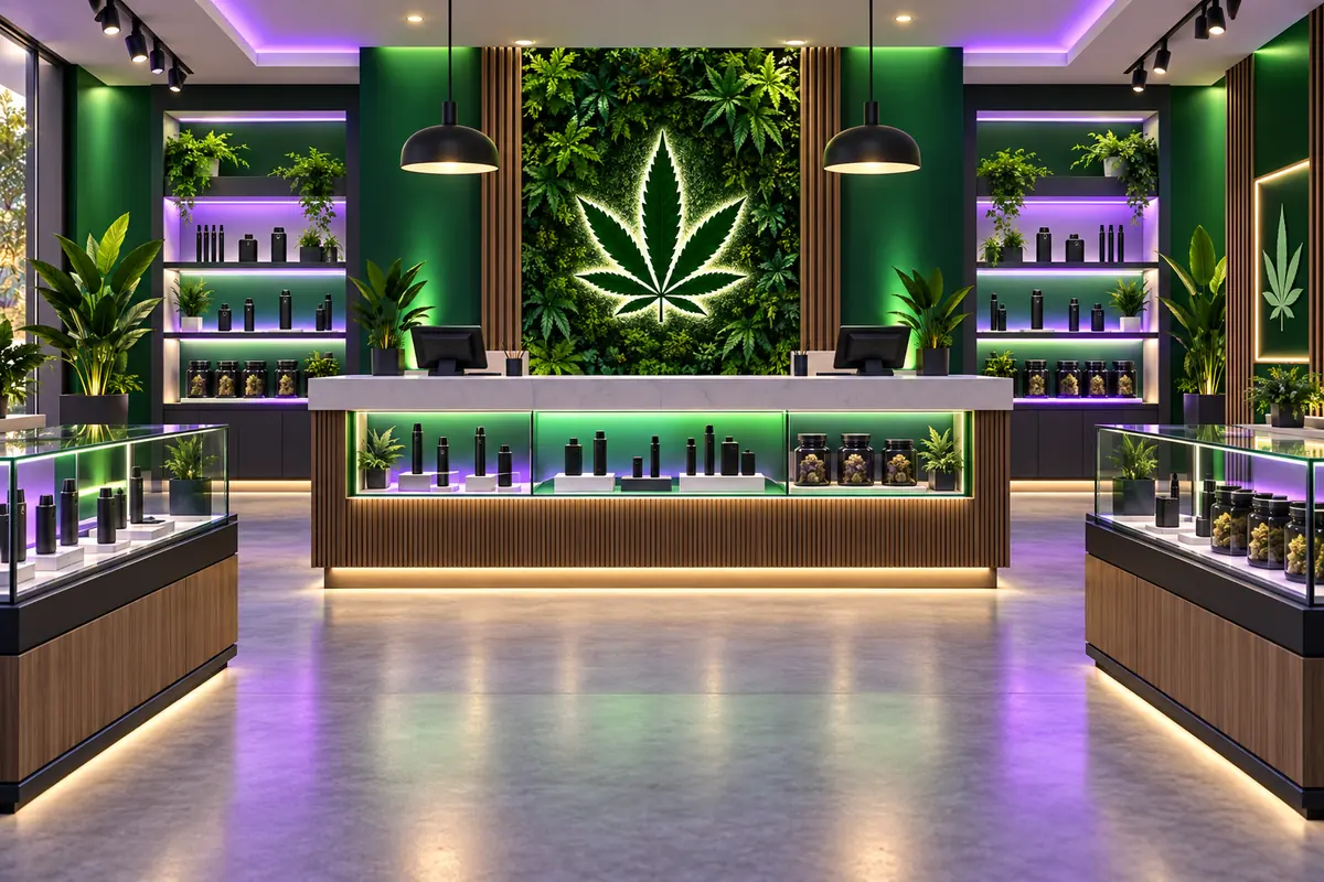 Illustrated sales-floor concept for Agincourt Vape Cannabis Dispensary on Sheppard Avenue East