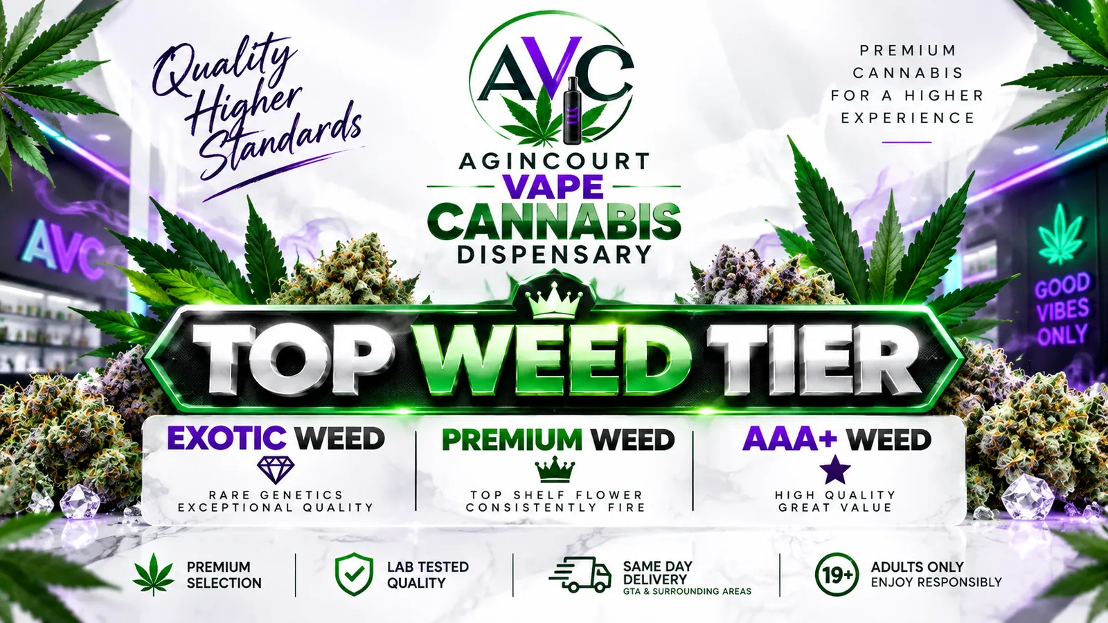 Top weed tier: exotic, premium and AAA+ weed at Agincourt Vape Cannabis Dispensary, Scarborough